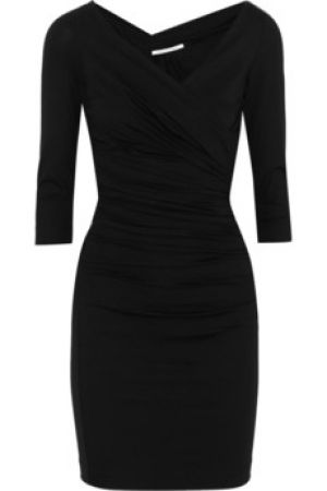 Black Diane von Furstenberg Bentley pleated stretch-jersey dress.jpg